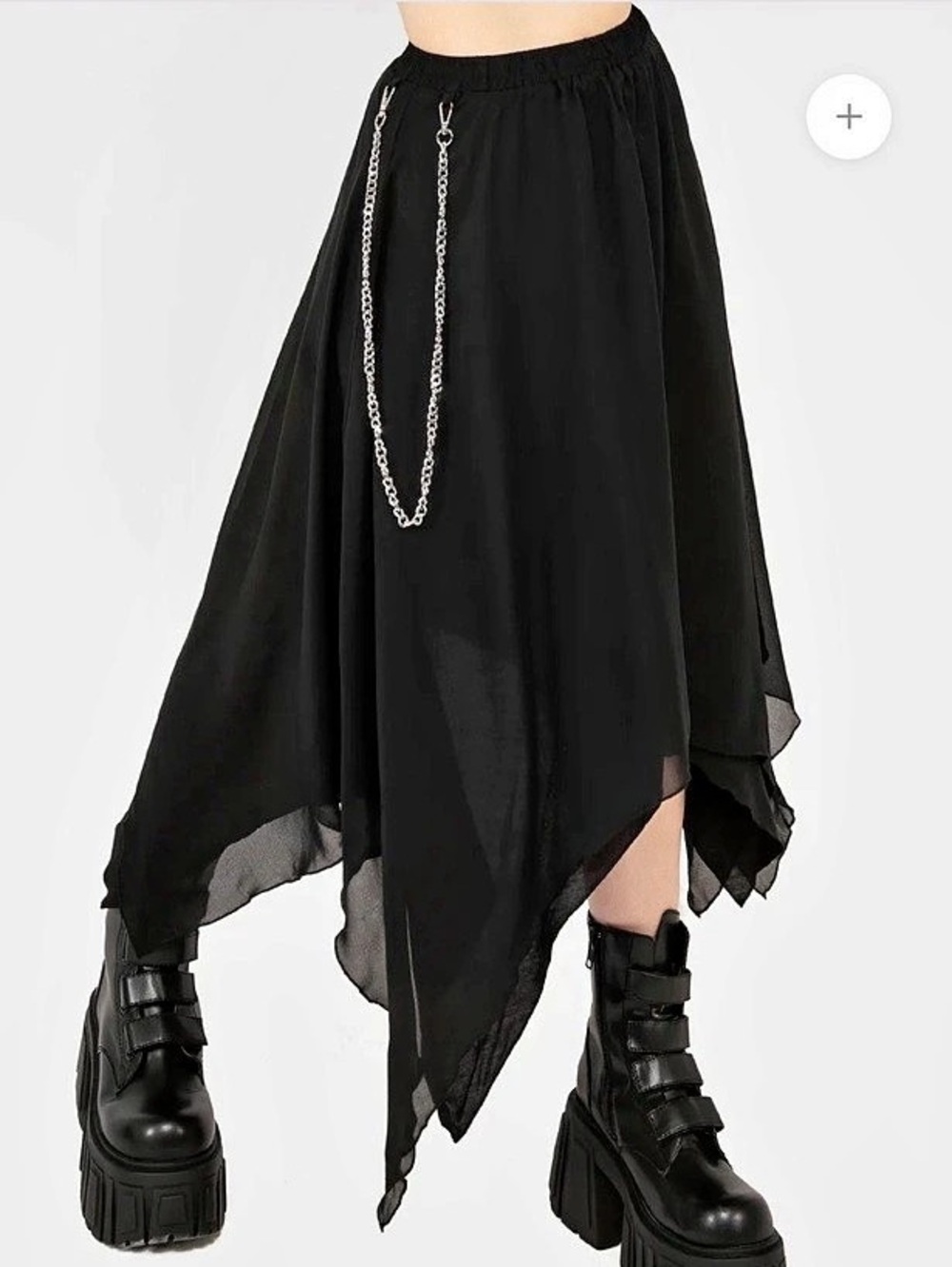 Disturbia Levitate Chain Detail Midi Skirt Black No chain